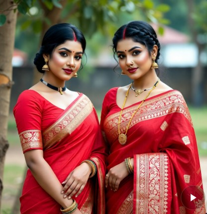 লাল শাড়ি পরা মেয়েদের পিক