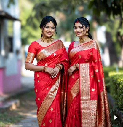 লাল শাড়ি পরা মেয়েদের পিক