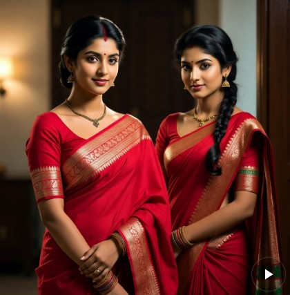 লাল শাড়ি পরা মেয়েদের পিক