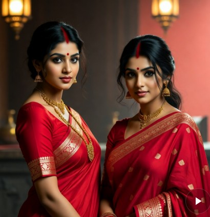 লাল শাড়ি পরা মেয়েদের পিক