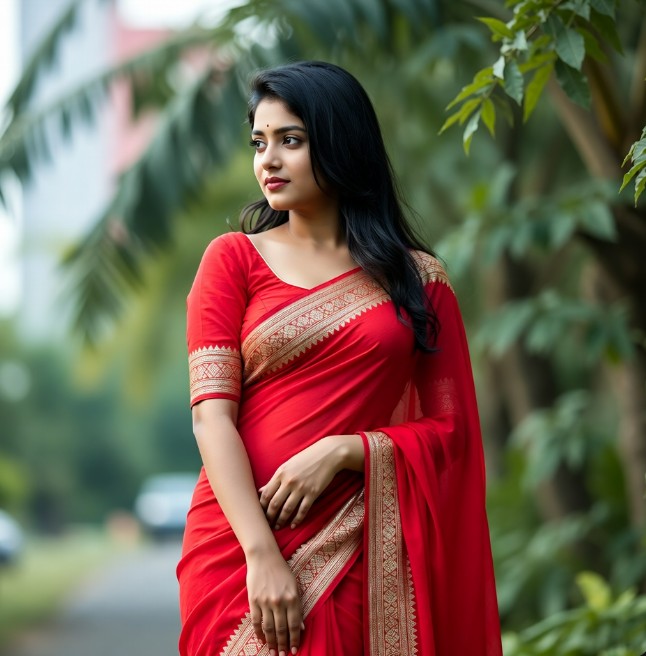 লাল শাড়ি পরা মেয়েদের পিক