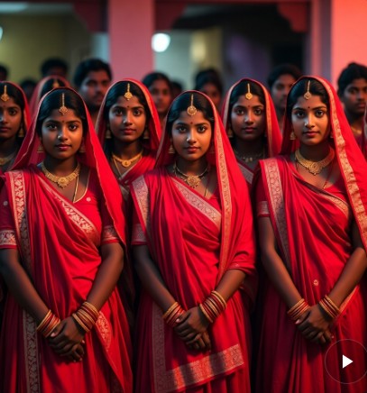 লাল শাড়ি পরা মেয়েদের পিক