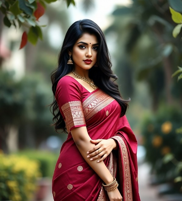 লাল শাড়ি পরা মেয়েদের পিক
