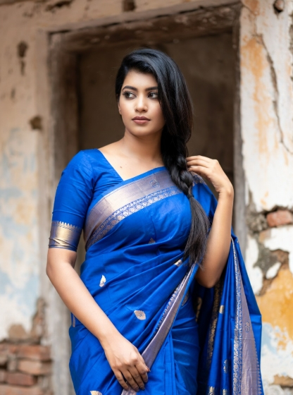 নীল শাড়ি পরা মেয়েদের পিক