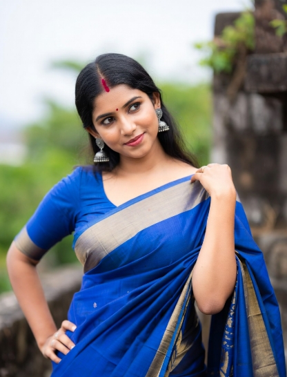নীল শাড়ি পরা মেয়েদের পিক