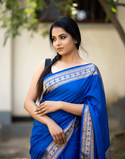 নীল শাড়ি পরা মেয়েদের পিক