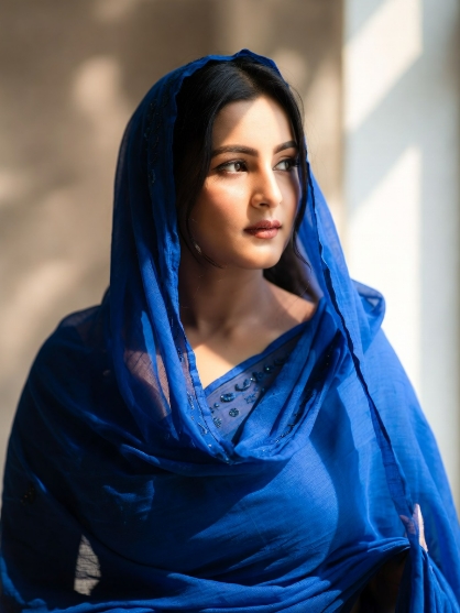 নীল শাড়ি পরা মেয়েদের পিক