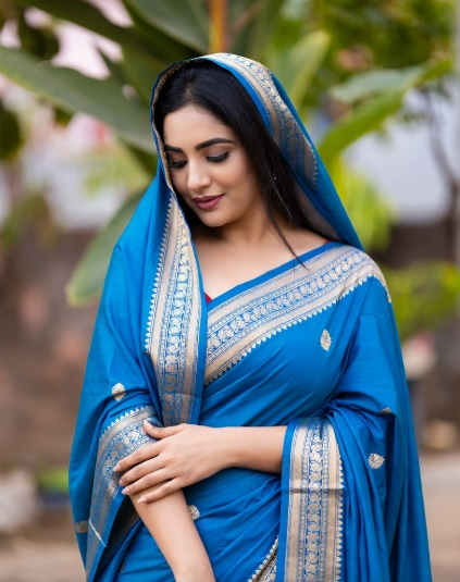 নীল শাড়ি পরা মেয়েদের পিক