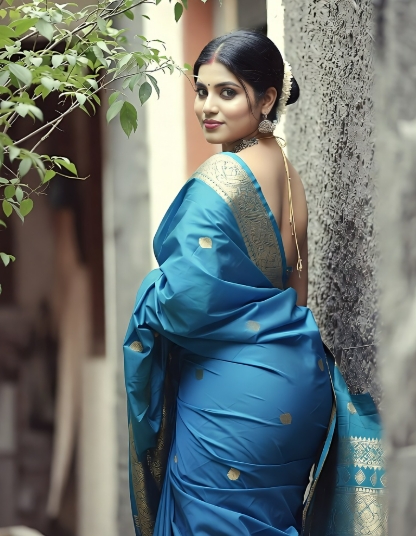 নীল শাড়ি পরা মেয়েদের পিক