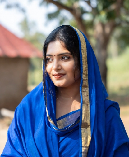 নীল শাড়ি পরা মেয়েদের পিক