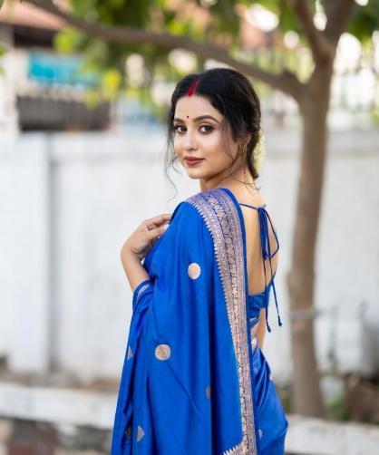নীল শাড়ি পরা মেয়েদের পিক
