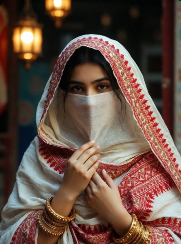 মেয়েদের পিক মুখ ঢাকা পিক