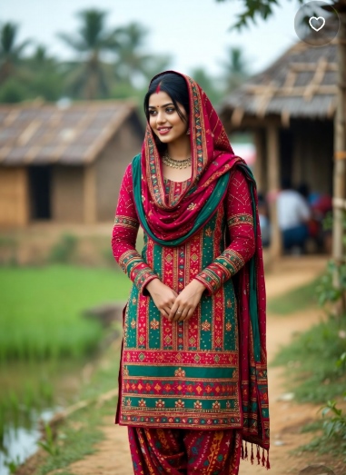 থ্রি পিস পরা গ্রামের মেয়েদের পিক