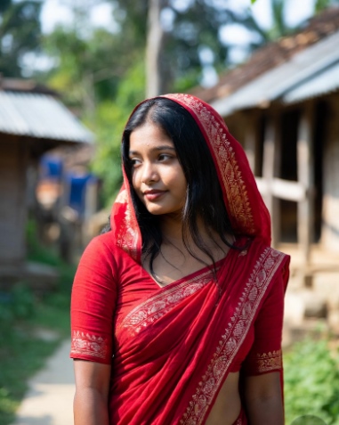 শাড়ি পরা গ্রামের মেয়েদের পিক